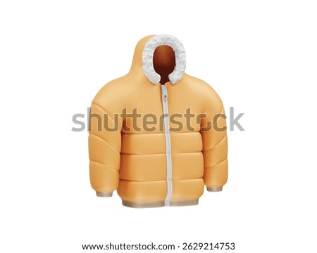 Winter Jacket 3D Icon illustration rendering