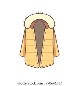 winter jacket cloth isolated icon vector.