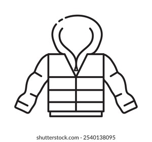 Icono aislado de la ropa de la chaqueta del invierno