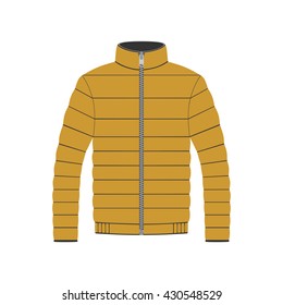 Winter jacket down jacket in vector on white background.Jacket logo.