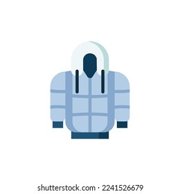 Winter Jacket Flat Icon. Wintersymbol Jahreszeit Symbol Design Vektorgrafik Illustration.