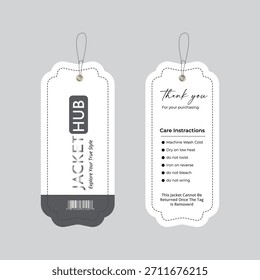Diseño de etiqueta colgante de cubo de chaqueta de invierno