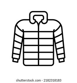 Winter Jacket Icon In Black Outline Style