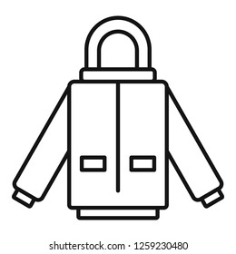 Winter jacket icon. Outline winter jacket vector icon for web design isolated on white background