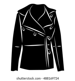Winter jacket icon in simple style on a white background vector illustration