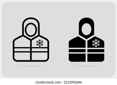 Winter Jacket Icon In Vector Illustration