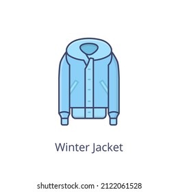 Winter Jacket Icon In Vector. Logotype