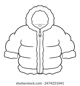 Ilustración de chaqueta de invierno dibujado a mano contorno aislado Vector