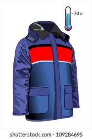 Winter jacket isolated on white background