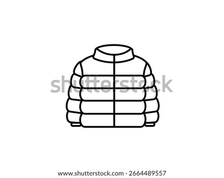 Winter jacket outline icon isolated on white background.
