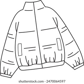 Chaqueta de invierno con contorno Ilustración vectorial