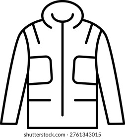 Winter jacket with pockets outline