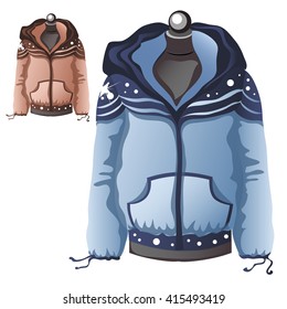 Winter jackets. Vector illustration.