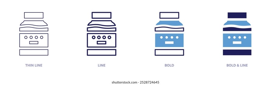 Winter jam icon in 4 different styles. Thin Line, Line, Bold, and Bold Line. Duotone style. Editable stroke.