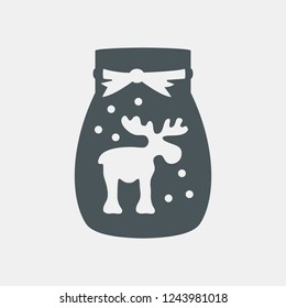 Winter jar bank mug vector illustration cut