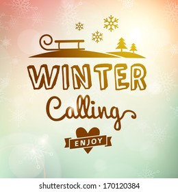 Winter journey calling holidays poster vector poster card.