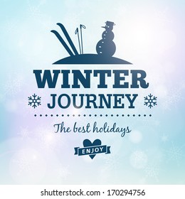 Winter journey holidays poster vector poster card.