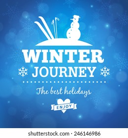 Winter journey poster background vector design. Isolated from background.