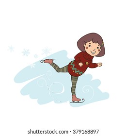 Winter joy - cartoon vector illustration
