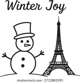 Winter Joy, Schneemann in Eiffel,