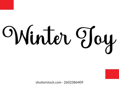 Winter Joy Stylish Cursive Typography Christmas Text