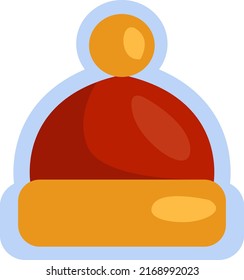 Winter kid hat, illustration, vector on a white background.