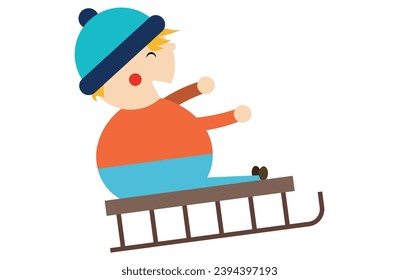 winter kids icons,Winter holiday,Happy characters,Children are engaged in winter activities on the street on a white background., playing snow,Vector illustration  