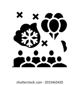 winter kids party glyph icon vector. winter kids party sign. isolated contour symbol black illustration