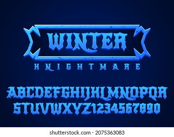 Winter Kinightmare Fantasy Ice Rpg Games Logo Title Text Effect