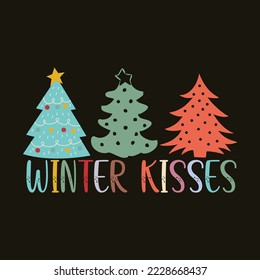 winter kisses awesome Christmas design