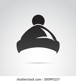 Winter, knit hat icon isolated on white background. Vector art.