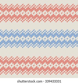 Winter knitted cards and templates with traditional wool ornamental patterns