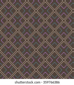winter knitted geometric vector pattern