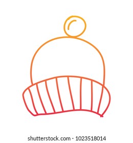 winter knitted hat with pompon accessory