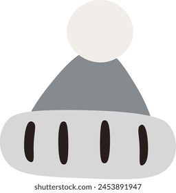 Winter Knitted Hat Vector Illustration