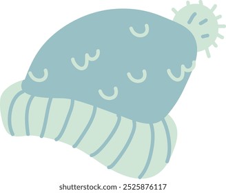 Winter Knitted Hat Vector Illustration