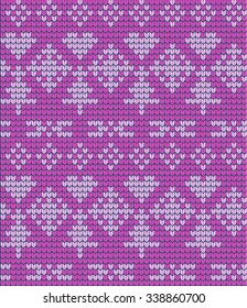 winter knitted pattern with a fir-tree