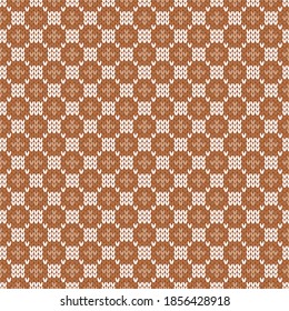 Patrón de punto de invierno. Ornamento de estilo nórdico. Fondo de vacaciones. Patrón de rejilla, textura de lana sin soldadura. Ilustración vectorial.