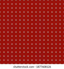 Winter knitted seamless pattern with dots. Norwegian style sweater. Wool pattern. Vector illustration. Traditional holiday background.