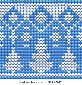 Winter  knitted seamless wallpaper, vector illustration
