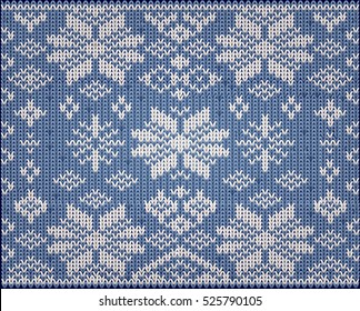 Winter knitted wallpaper, vector illustration