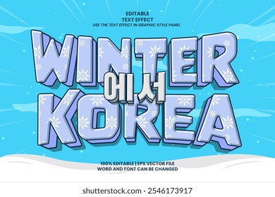 Winter At Korea Text Effect Editable Cartoon Style