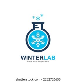 Winter lab logo vector design. Suitable for business, science, technology