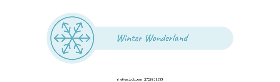 Winteretikett mit blauem Schneeflockensiegel im Linienstil, perfekt für Paket- und Boxendekoration. Eis- und Schneeflocken-Element für den Kaltversand oder Weihnachtspakete, saisonaler Akzent im modernen Format.