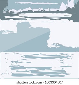 Winter landscape - abstract background - on the horizon mountains, forest, clouds - vector. New Year. Christmas.