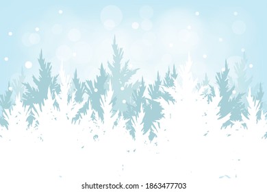 Winter landscape background with falling snow.Merry Christmas postcard background.