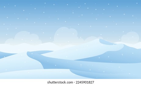 Vector de ilustración de fondo del paisaje invernal, silueta
