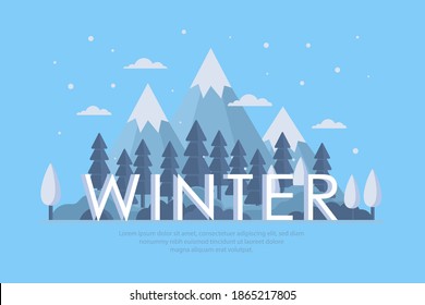 Winter Landscape Background with Space for replacement of text