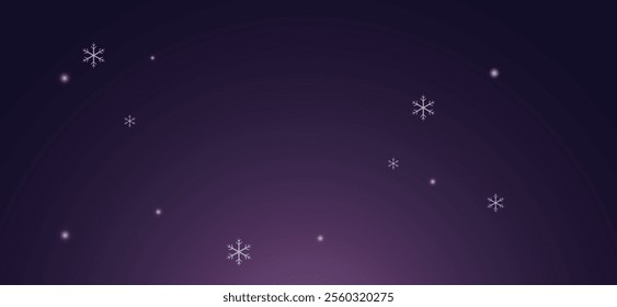 Winter landscape background with stars and snow falling in the air. The atmosphere is calm and quiet. It gives a sense of freshness and romance on a snowy night.