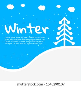 Winter landscape background vector illustration
